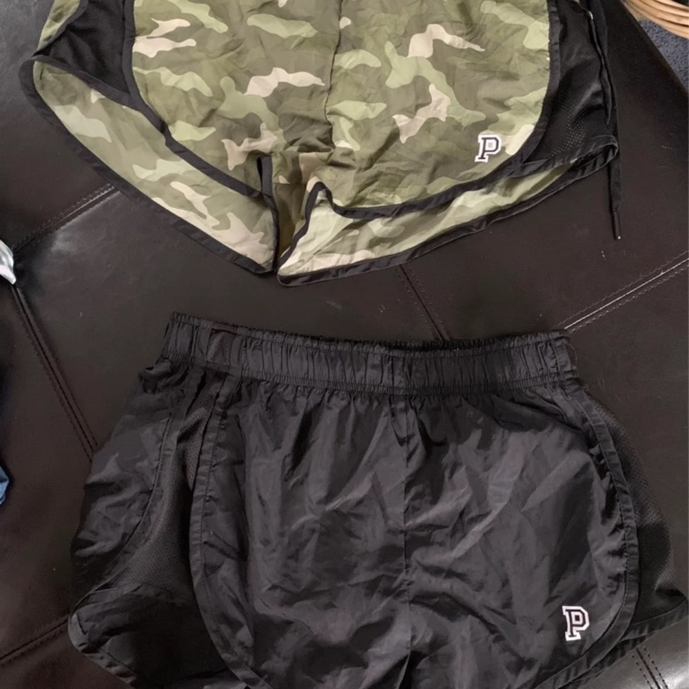 Pink shorts black and camo